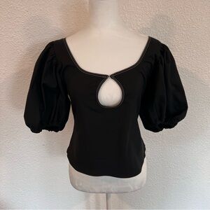 Georgia Alice Black Puff Sleeve Mia Top